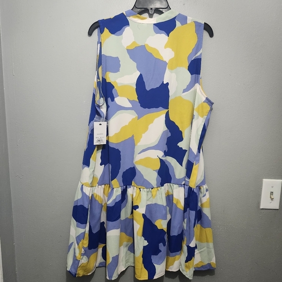 Nine West Womens Sleeveless Mini Dress Ruffle Hem Size XL New With Tags - Picture 7 of 8